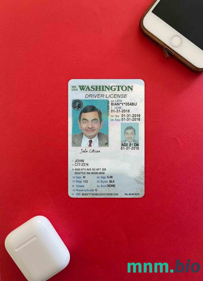USA Waszyngton prawo jazdy poniżej 21 lat photolook, w pełni edytowalny